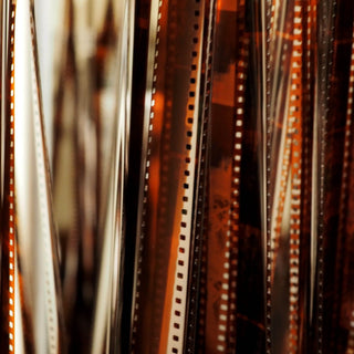 Long rows of film negatives up close and personal