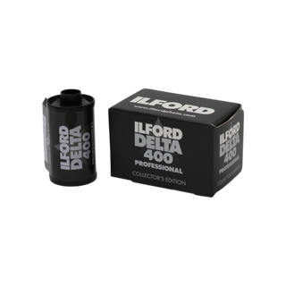 Ilford Delta 400 Pro B&W film canister and box
